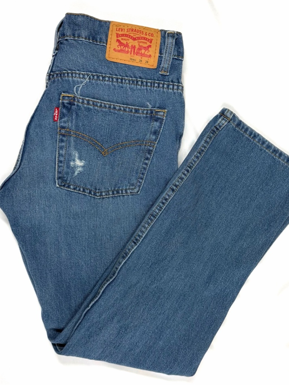 Levi’s 511 Distressed Slim Straight Jeans 28x28 Medium Wash Streetwear Aesthetic